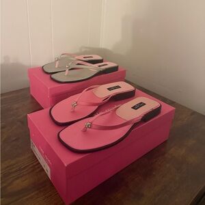 Pink and Silver Women's Sandals